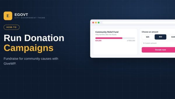 Running donation campaigns in WordPress with GiveWP and the Egovt theme