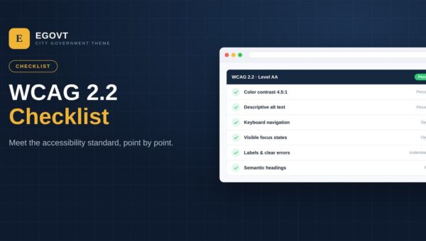A WCAG 2.2 accessibility checklist for a WordPress government website