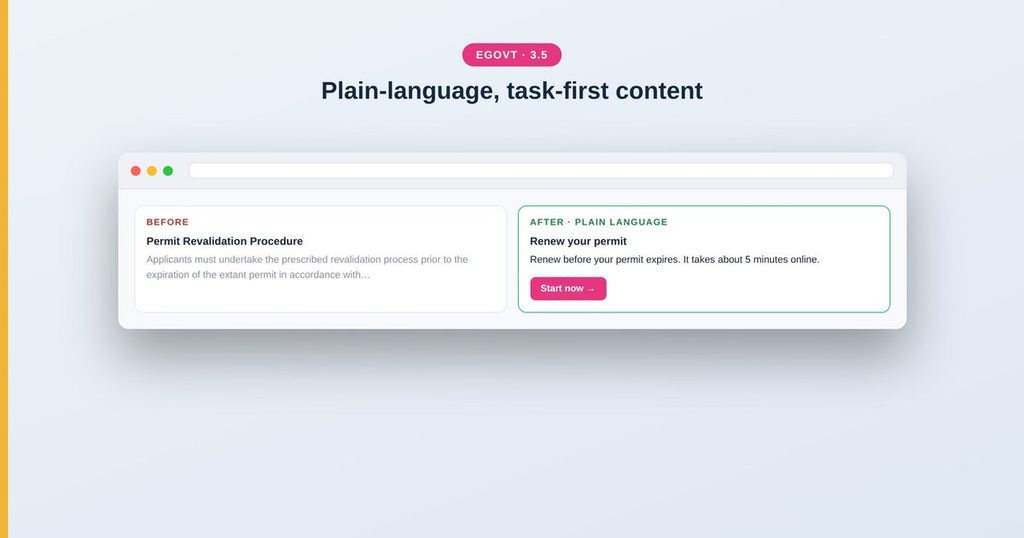A government page rewritten in plain language with clear task-focused headings