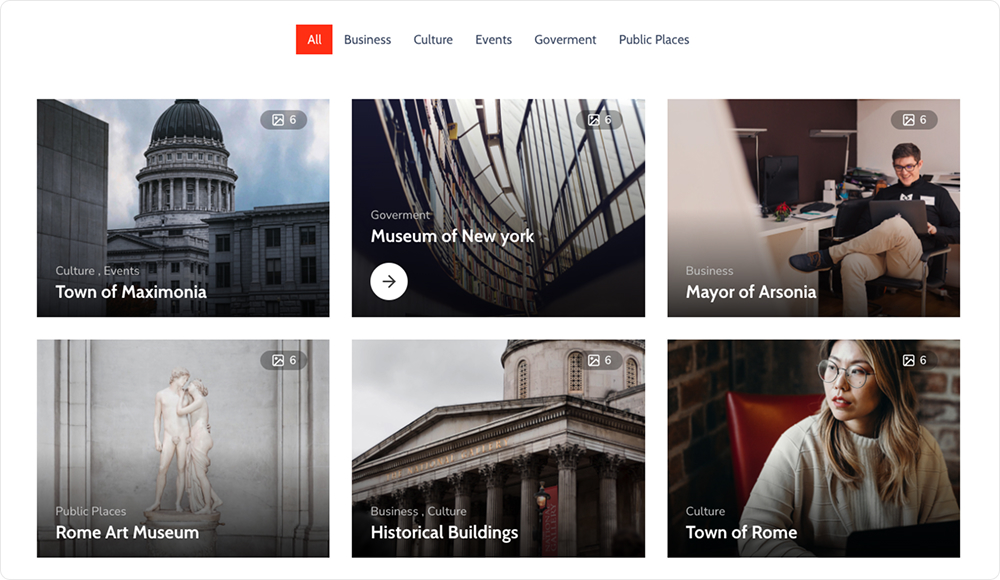 portfolio Grid layout in egovt theme