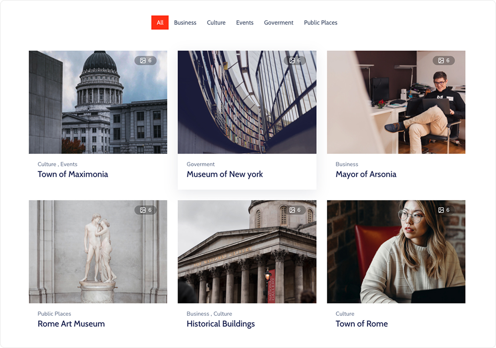 Portfolio Classic layout in egovt wordpress theme