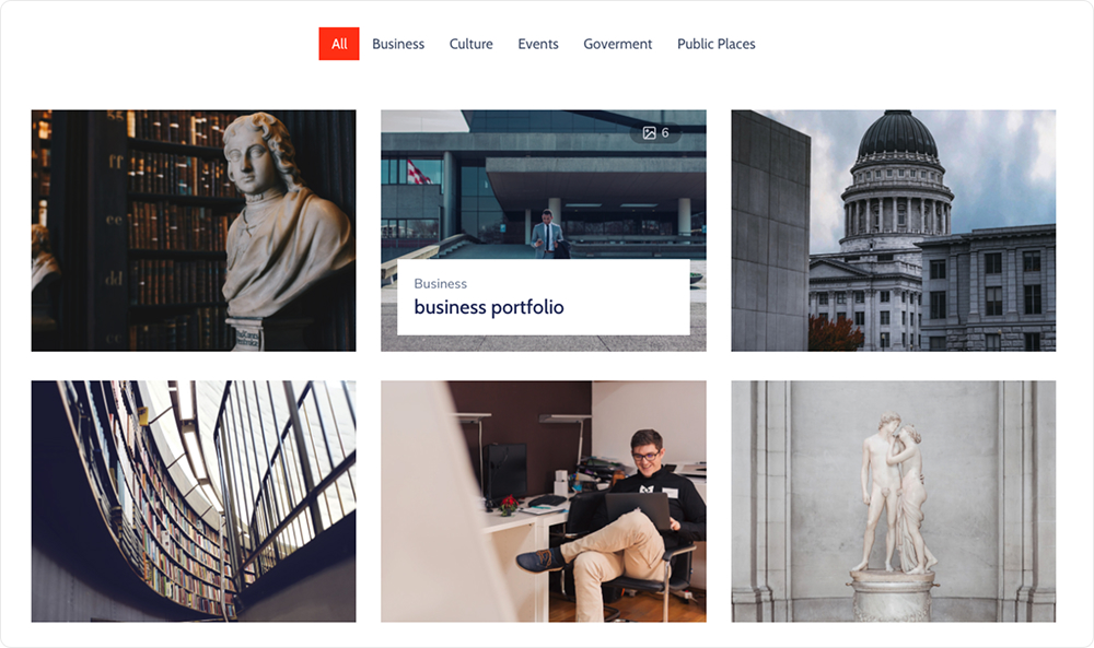 Portfolio Modern layout in egovt theme